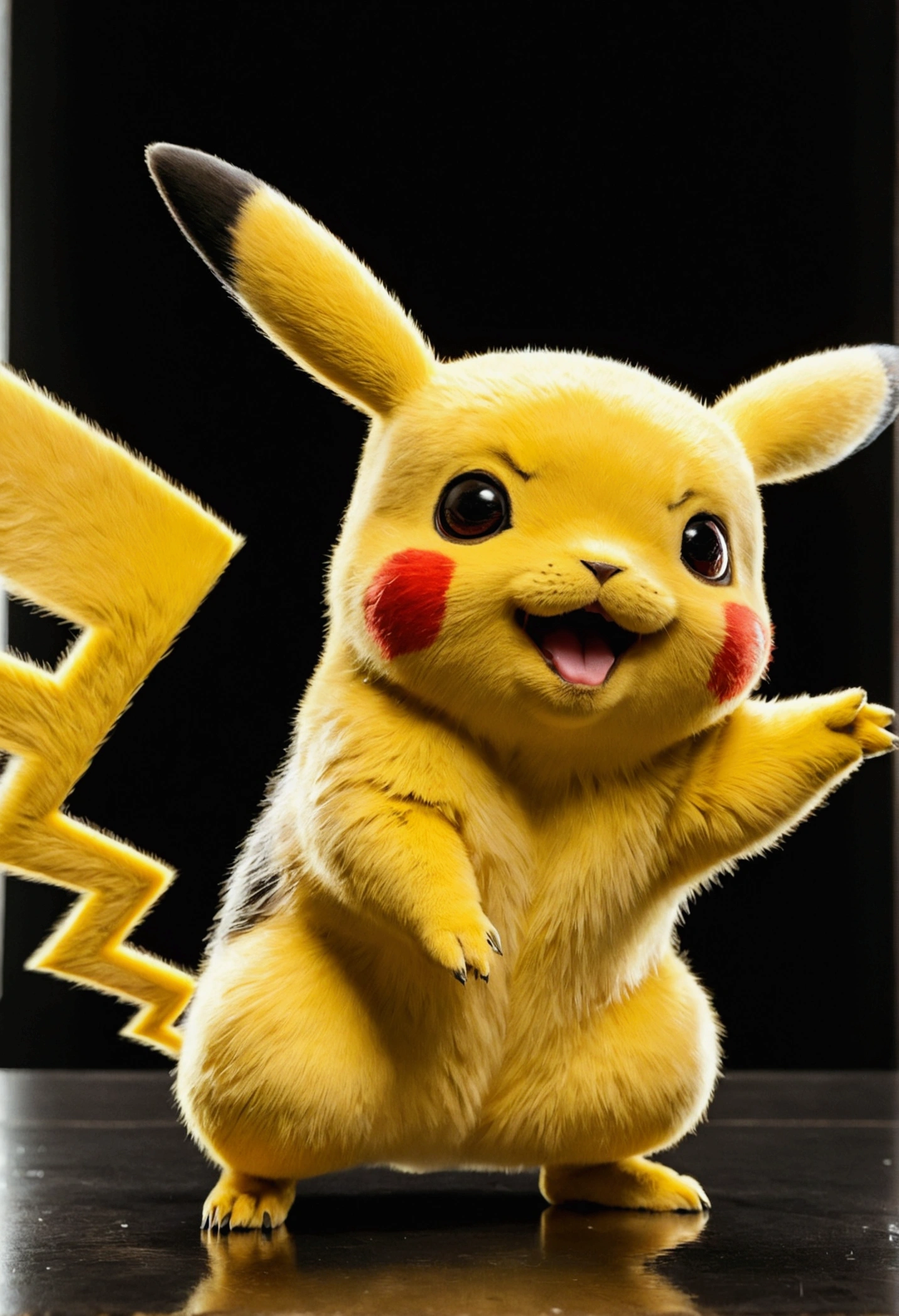 photograph, Real Pikachu full body BREAK BREAK portrait, Symmetric, Very detailed, Smooth, Sharp focus, Cinema Lighting, kkw-ph1