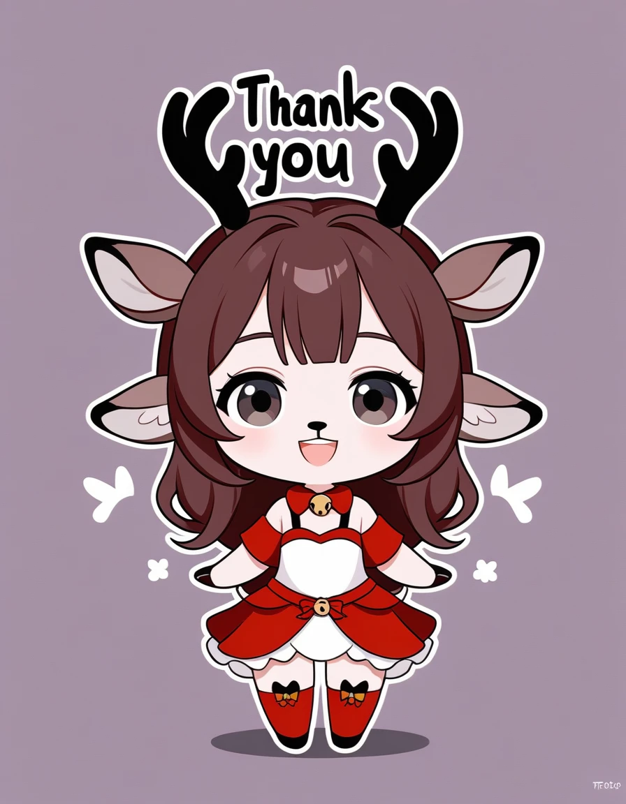 deer, chibi form, thank you