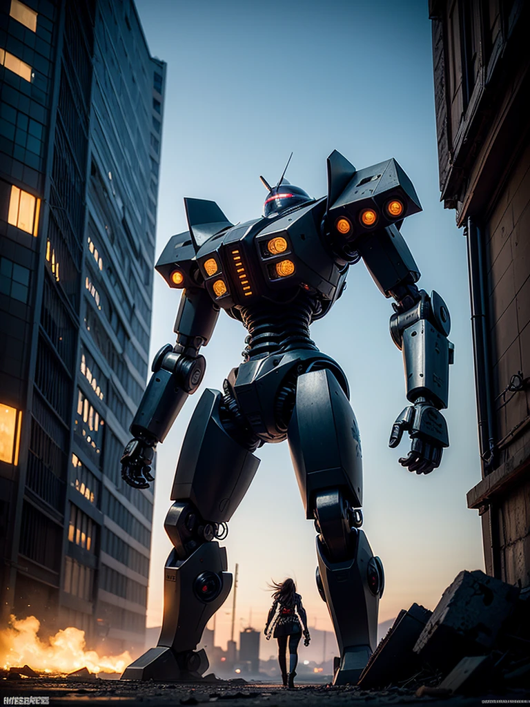 a close up of a large robot in a city with destroyed buildings, giant mech, destroyed city , apoclapes, robot destroying city , deep cyberpunk mechanoid, advanced digital cyberpunk art, giant robot mech, robot city ruins, anime mecha aesthetic, cyberpunk dark fantasy art, hq 4k phone wallpaper, cyberpunk mechanoid, sci-fi digital art, epic fantasy sci fi illustration, cinematic 4k wallpaper