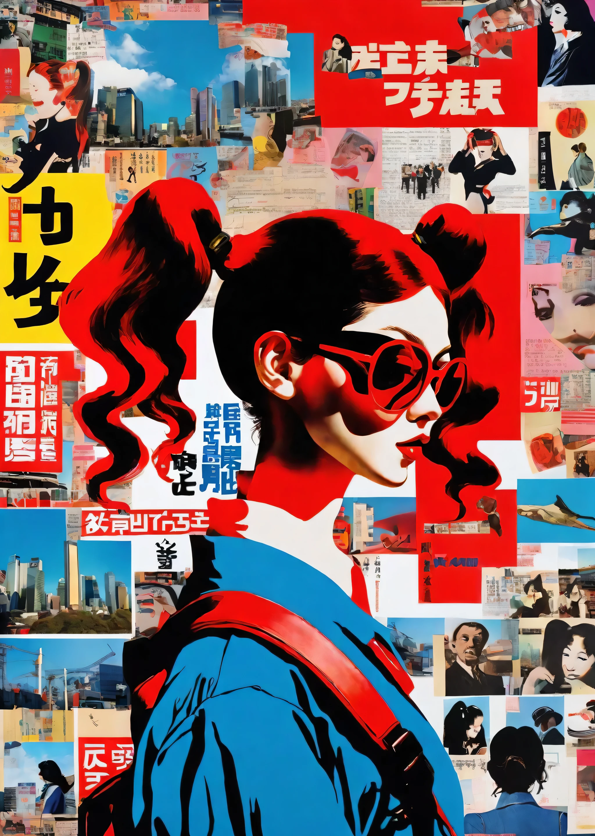 1 Female student、Travel to Shibuya、silhouette、Realistic、 Theme、Twin tails、
Karl Kleiner Barbara Kruger Summary, American, collage, Digital, graphic design, Pop Art, Portraiture