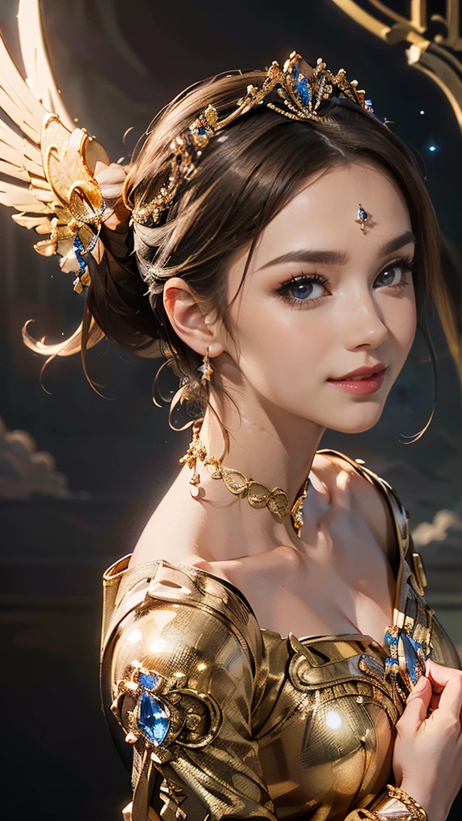 Unique female portrait，imortal，cultivating imortals，magical array，trajes lindos，medium shot the scene is，vento antigo，melhor qualidade，detalhe hiper-alto，A high resolution，8k，Delicate face and facial features，olhos claros brilhantes，artistic lighting，artistic training