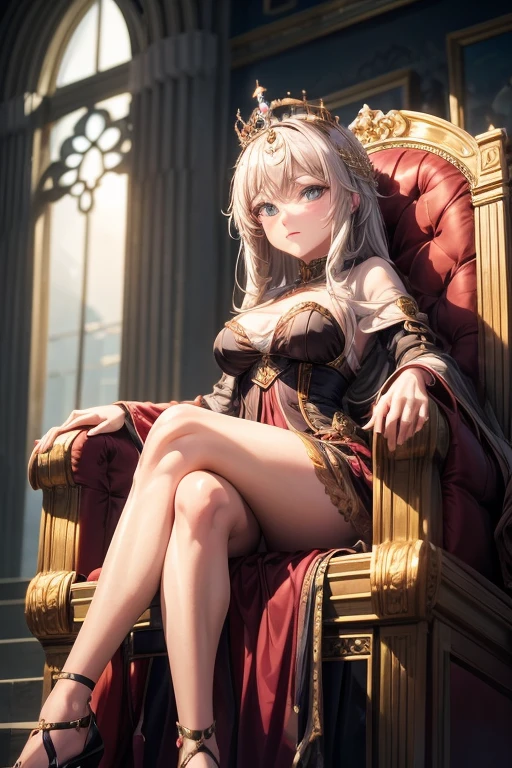 Make a queen sitting on a throne