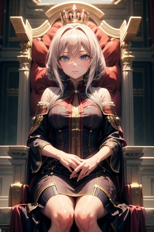 Make a queen sitting on a throne