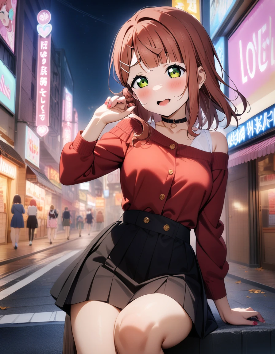 1girl, uehara ayumu, love live!,street,perfect hand,masterpiece,very aesthetic,newest,sensitive