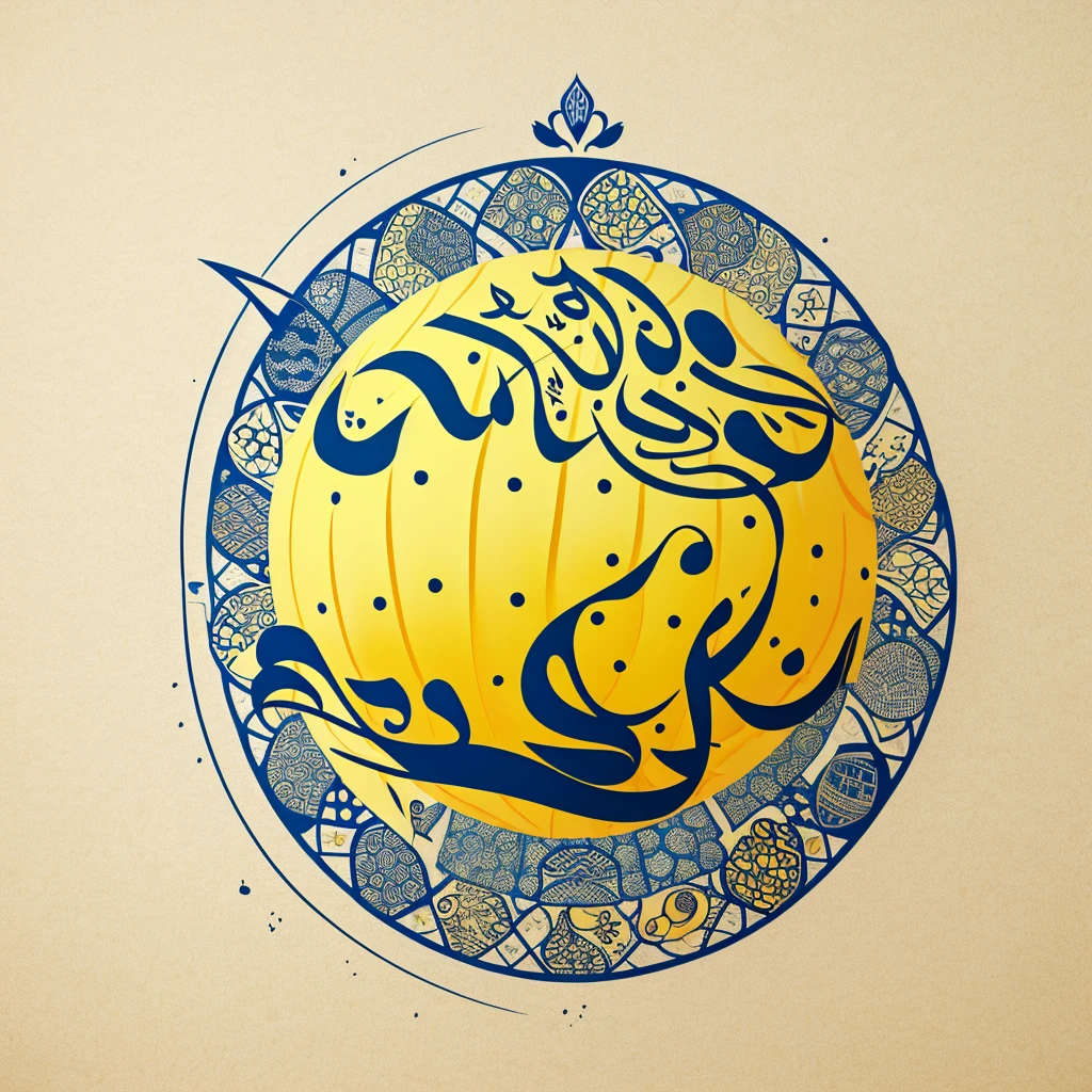 Arabic calligraphy pattern design in round shape,
Japanese puffer fish blowfish、Blowfish restaurant