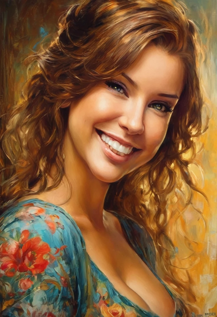 (masterpiece, best quality:1.3), 1girl, solo, laurence bedard, smiling at viewer,