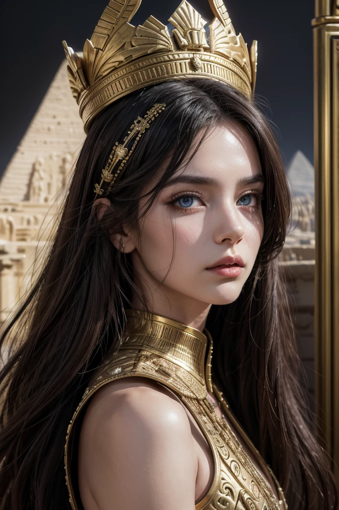 1girl, Ancient Egypt , ++young girl, ancient egypt clothes, +cute, detailed, seminude, +++higashiyama shou art, hdr