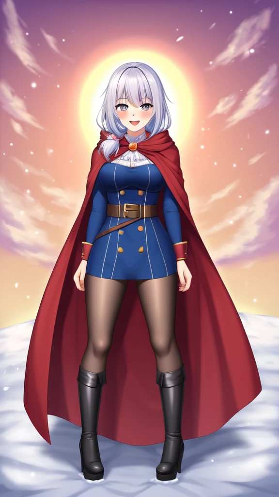 Cape, white as snow hair