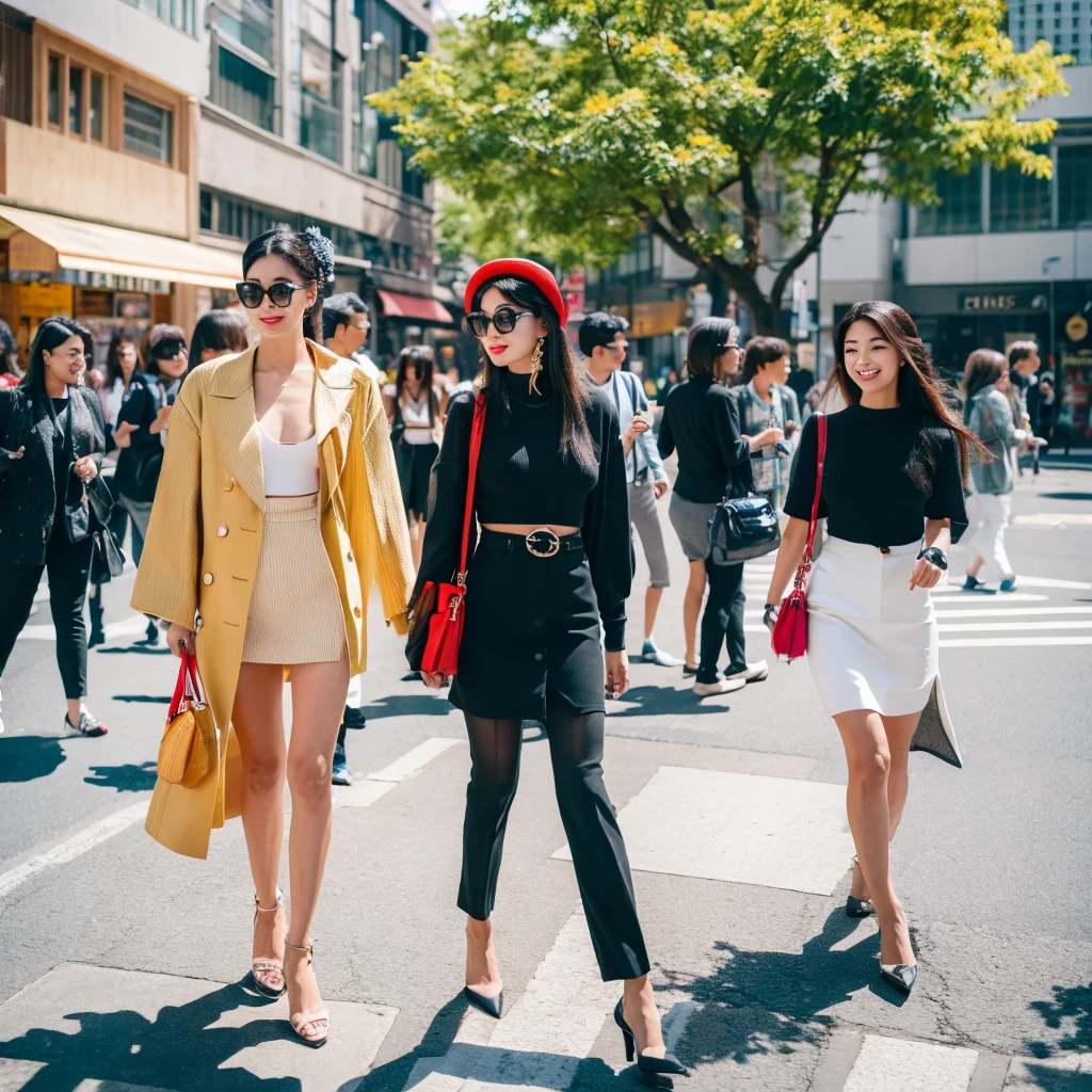 ((realistic illumination, mejor calidad, 8k, obra maestra: 1.3)) Coreana estilo K-pop, posando para fashion