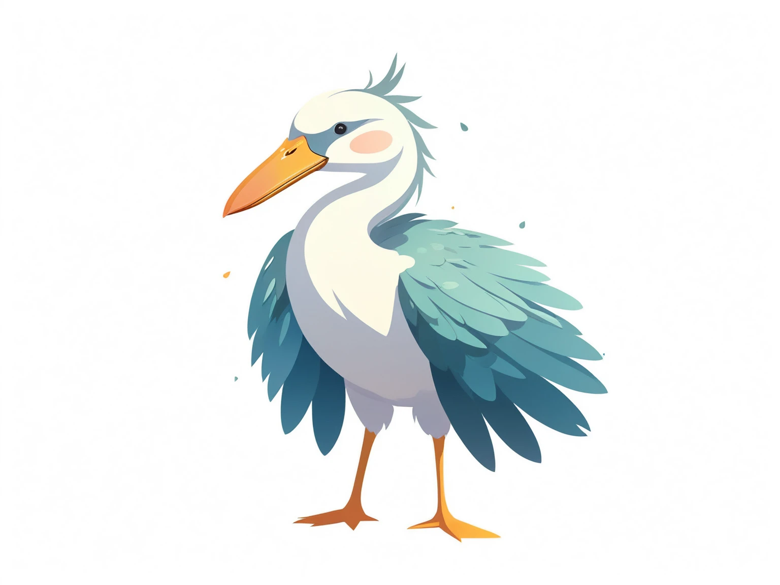 a surreal bird standing on a white surface, anthropomorphic bird, surrealist bird, fantastical duck conceptual portrait, beak, large beak, surrealist bird, colorful bird, duck illustration, Sam Bosma, 2D illustration, egret, standing bird, egret prestorn, (best quality,4k,8k,highres,masterpiece:1.2),ultra-detailed,(realistic,photorealistic,photo-realistic:1.37),fantasy,digital art,surreal,vibrant colors,dramatic lighting