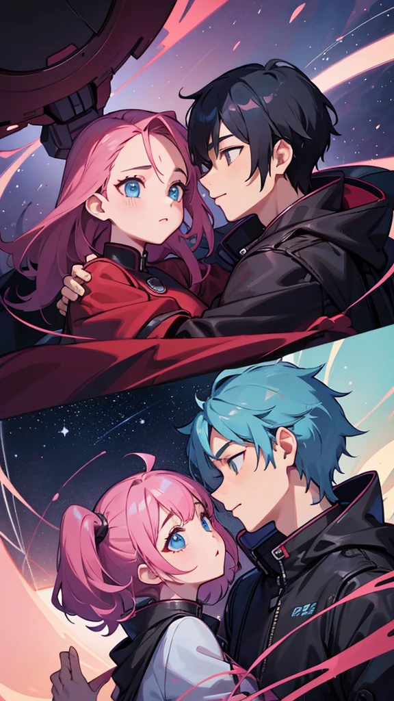 ((extremelydetailedCG)),((8K_Wallpaper)),(((masutepiece))),((top-quality)), ((Couple in love)), The two are kissing、Has characteristic movements and power, Playfulness and dynamic, With vivid colors and exaggerated expressions. While maintaining overall uniformity、