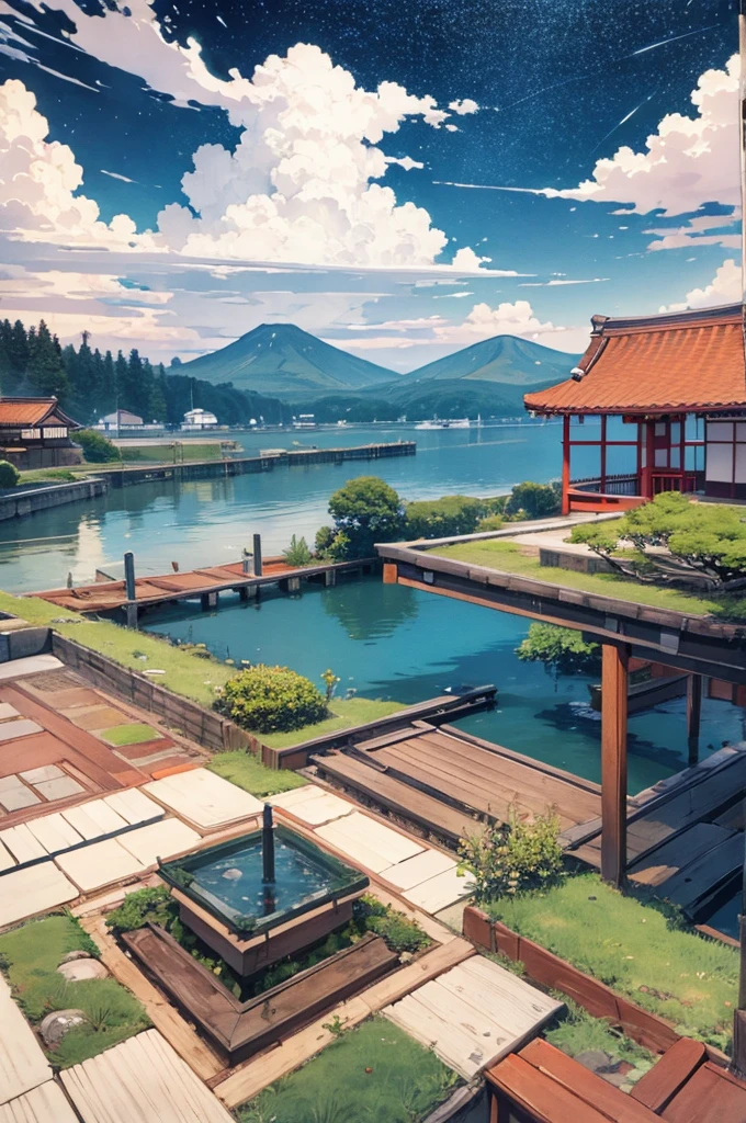 Coloring book Base paper landscape Japan