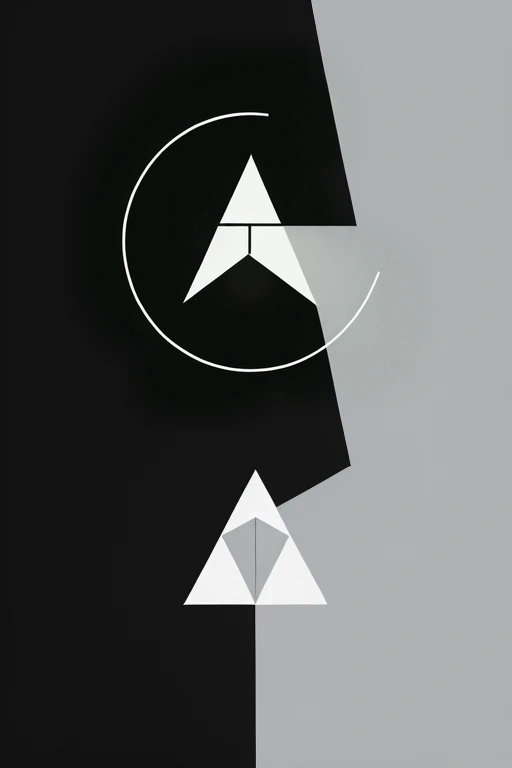 a north the south symbol,abstract geometric design,minimalist,minimalistic,simple,clean,balance,symmetric,symmetrical,black and white,high contrast,modern,contemporary,line art,vector,illustration,digital art,sharp focus,4k