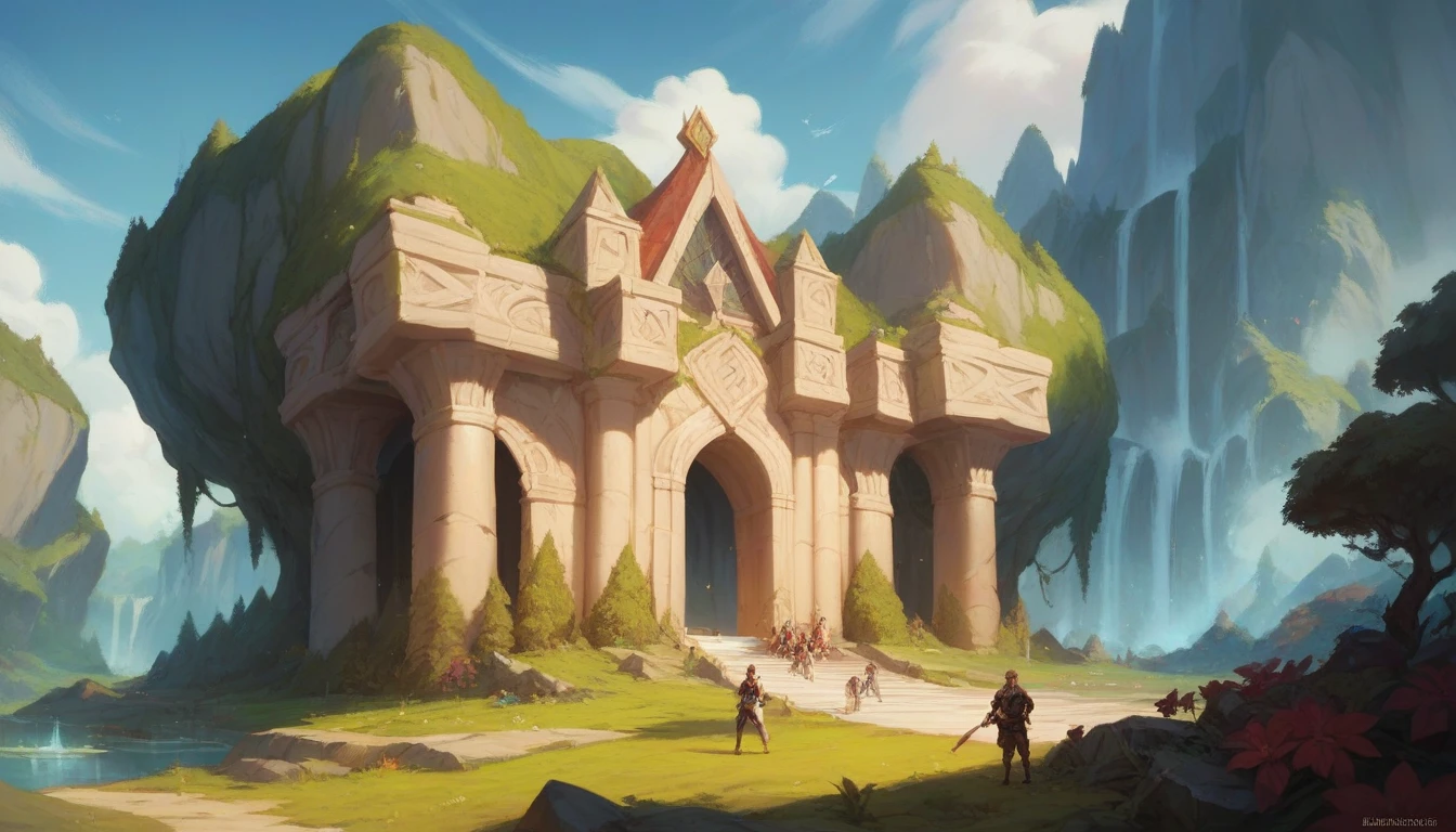 landscape of a vast wild and untamed world. Show diverse landscapes like dense forests, epic Art of RPG,