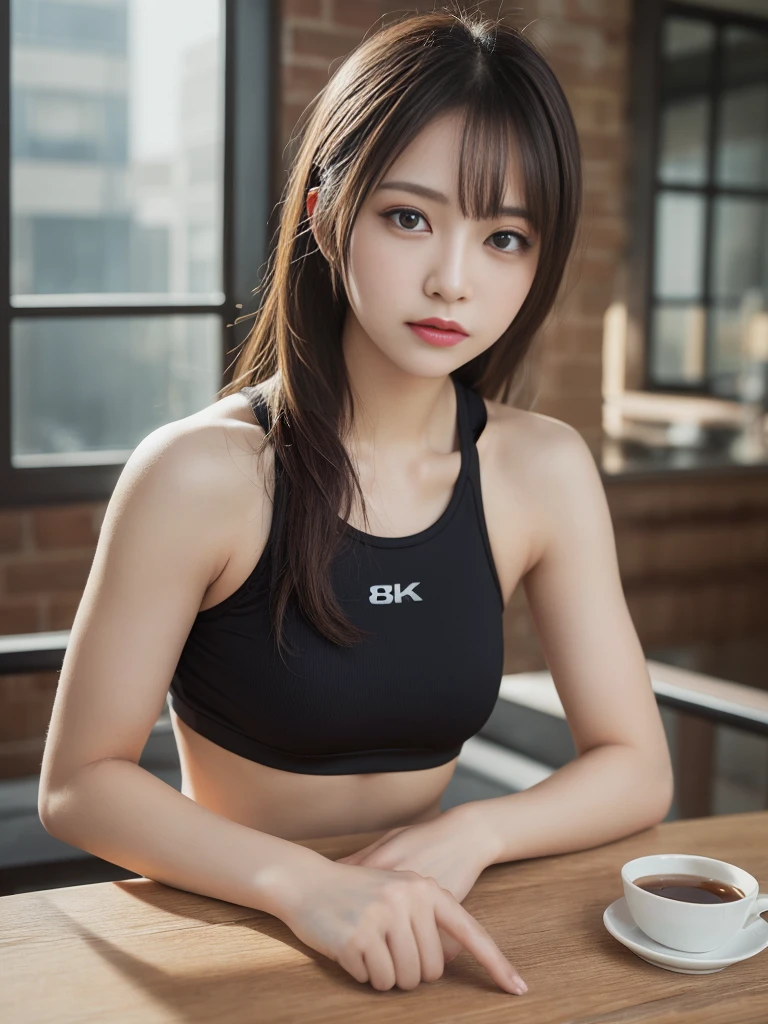 table top, highest quality, figure, super detailed, finely, High resolution, 8k wallpaper, Perfect dynamic composition, beautiful and fine eyes, fitness wear, Natural color lip,