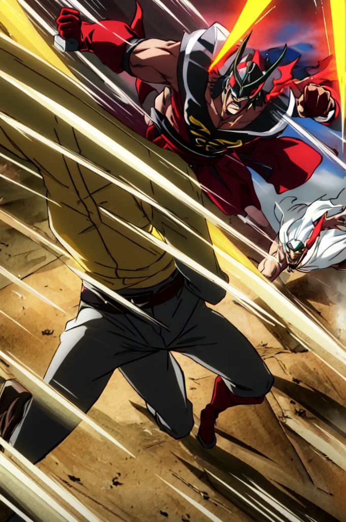 Two men are fighting　Uses a super strong special move
