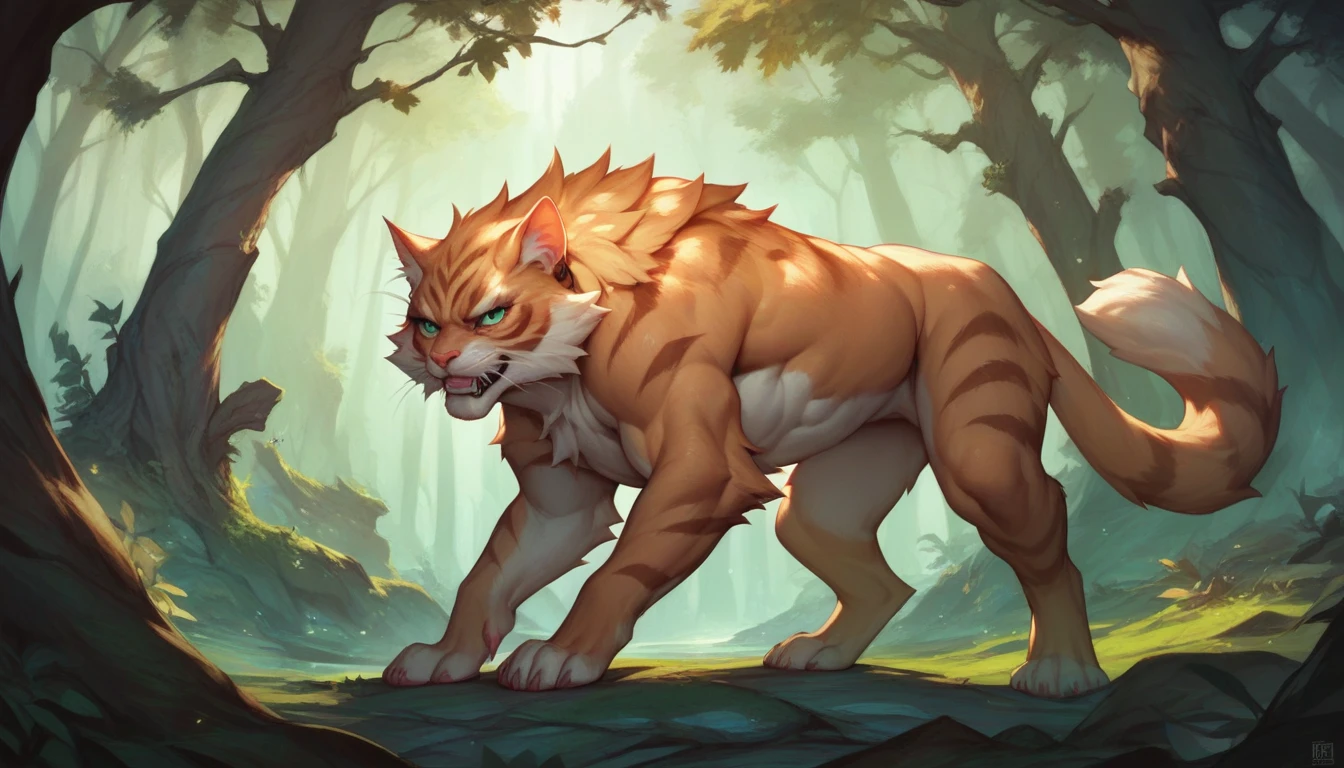 cats in dense forests, epic Art of RPG