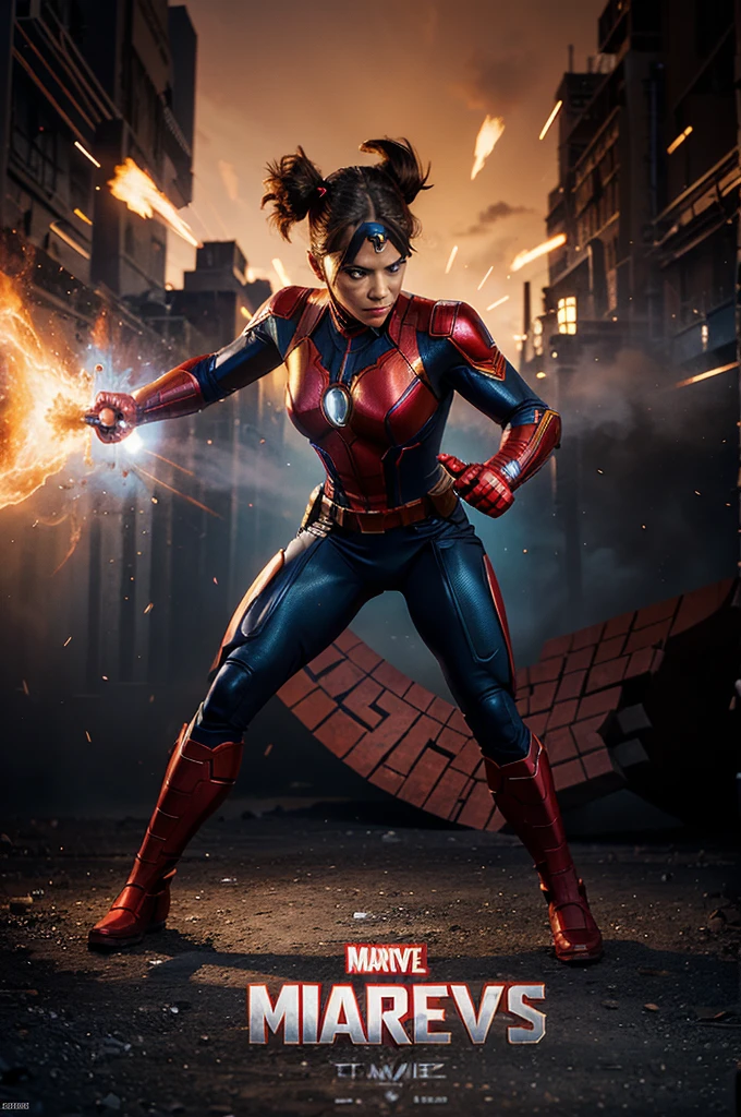 make me a Marvel-themed picture in animation style and put the word QUIZ in it and have Marvel heroes in it