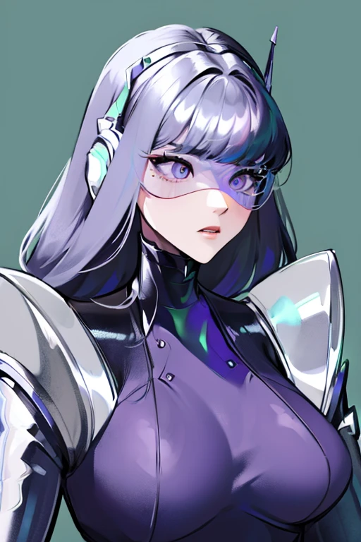 empty eyes,robotized woman ,big bust,Robot Joint ,Metal skin,black bodysuit