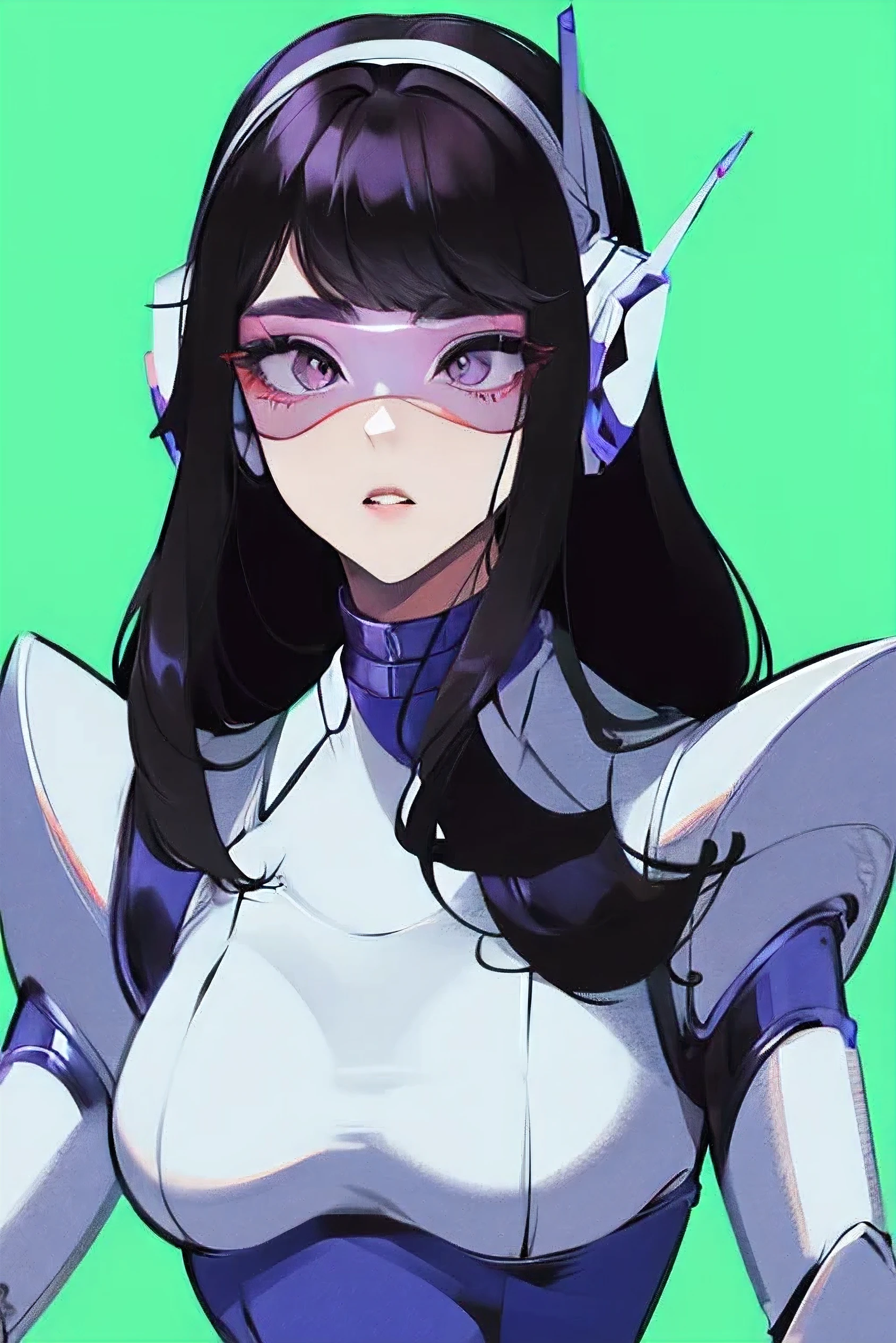 empty eyes,robotized woman ,big bust,Robot Joint ,Metal skin