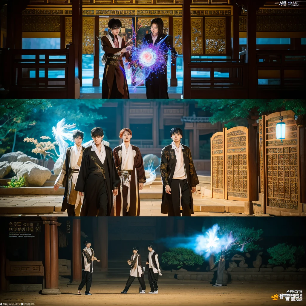 Visuals: The boys visit Gyeongbokgung Palace and stumble upon an ancient, mystical artifact. As they touch it, a magical transformation begins, and they start to realize their true potential.Music: The tempo picks up with a mystical, otherworldly vibe, introducing elements of the main track. Kpop boy group with south koera members in south korea