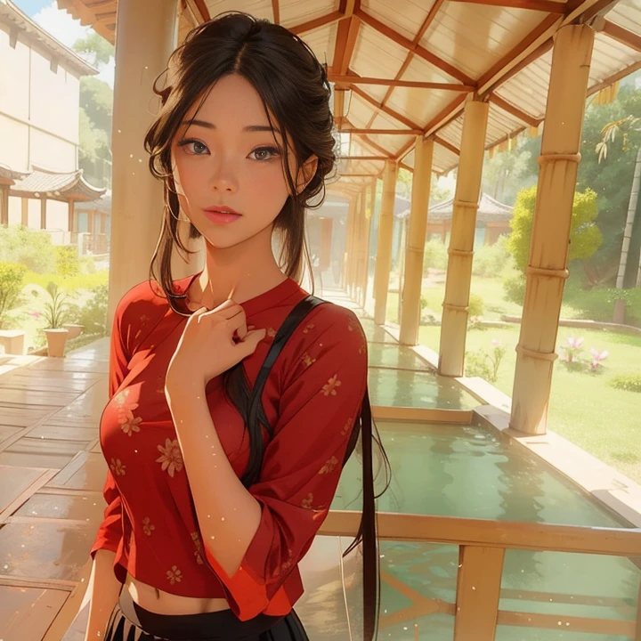 1 female,25 years old,Slim,Very large ,Big breasts and thin waist,Long legs, 1 female,25 years old,MILF,Big breasts and thin waist,Slim,Large chest ,exposure, solo,(background:bamboo forest,lotus,lotus,Lotus Pool) She has short silver-white hair,Stand up,Soaked,From the front, Straight Hair, partly cloudy,(((masterpiece),(Very detailed CG unified 8K wallpaper),Best quality,Movie Lighting,Detailed background,Beautiful and delicate eyes,Smart pupils,black eyes,(Very delicate and beautiful),(Beautiful and detailed description of the eyes),Ultra Detailed,masterpiece,)),Facing the camera,high resolution,Ultra Detailed),Exposing breasts,Exposed genitals, Convex,Legs open,convex sexy,camel toe,flushed face front,High School Students(Wear:mini, deep neck , v-shaped croptop, Cleavage, Bare breast, short skirt, mini skirt, one quarter skirt