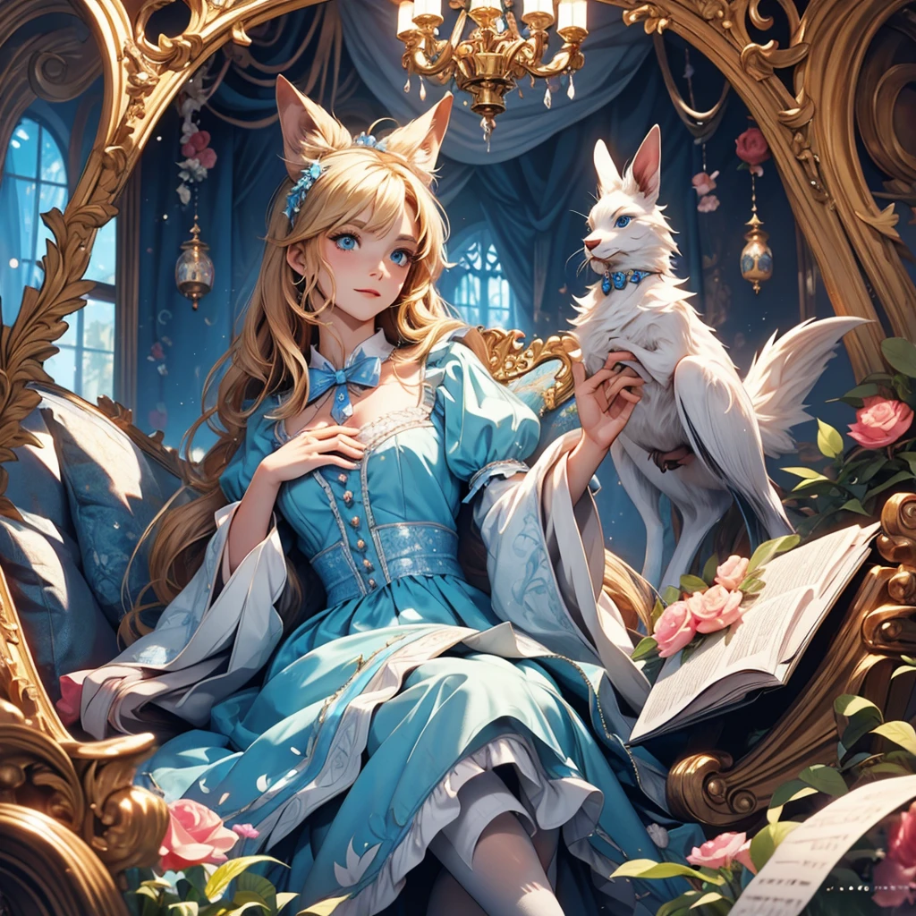 Alice in Wonderland, Magical creatures all around you, masterpiece, detailed