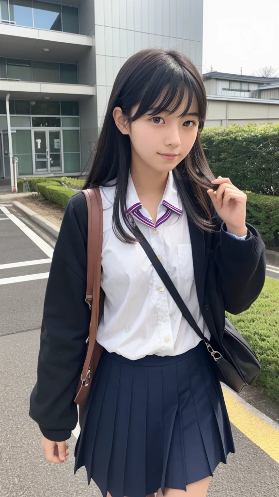 (​masterpiece,top-quality,超A high resolution),A Japanese Lady, (((Very beautiful 16 year old girl))), Kawaii Girl、View photographer､Front view,  (((Bob Hair,Hair Band))), hyper cute face, Glossy lips, Double eyelids in both eyes,Smiling smile、 Natural makeup, long eyelashes, Glossy and smooth hair quality､central image,  Perfect limbs, Perfect Anatomy,(((School Uniforms)))、(((Sit on the school steps))), (spread legs:1.4)