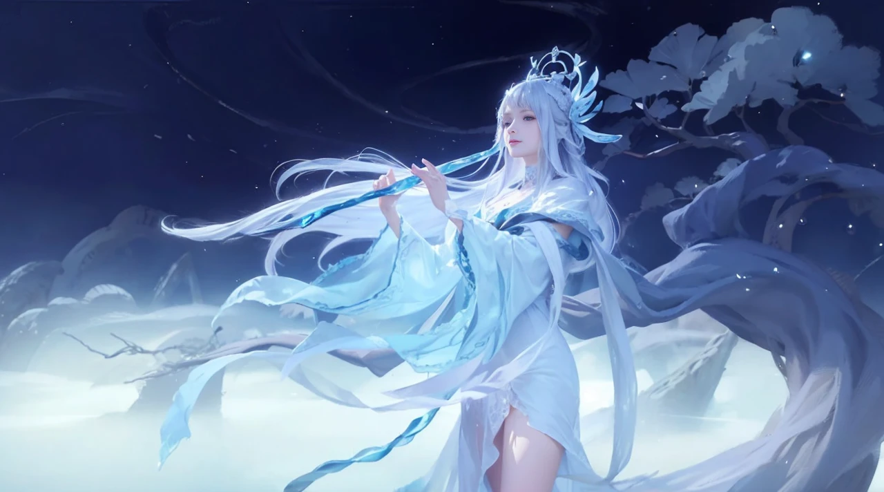 (surreal), (shape), (Improved resolution), (8k), (very detailed), (Best shape), (beautiful and detailed eyes), (highest quality), (Super detailed), (masterpiece ), ( wallpaper), (detailed face), 1 girl, 17 years old, white dress, looking at the viewer, small details, detailed face, in the dark, deep shadow, private key, Pure erotic face ace_v1, smile, long hair, black shawl straight hair , 46 point diagonal bangs