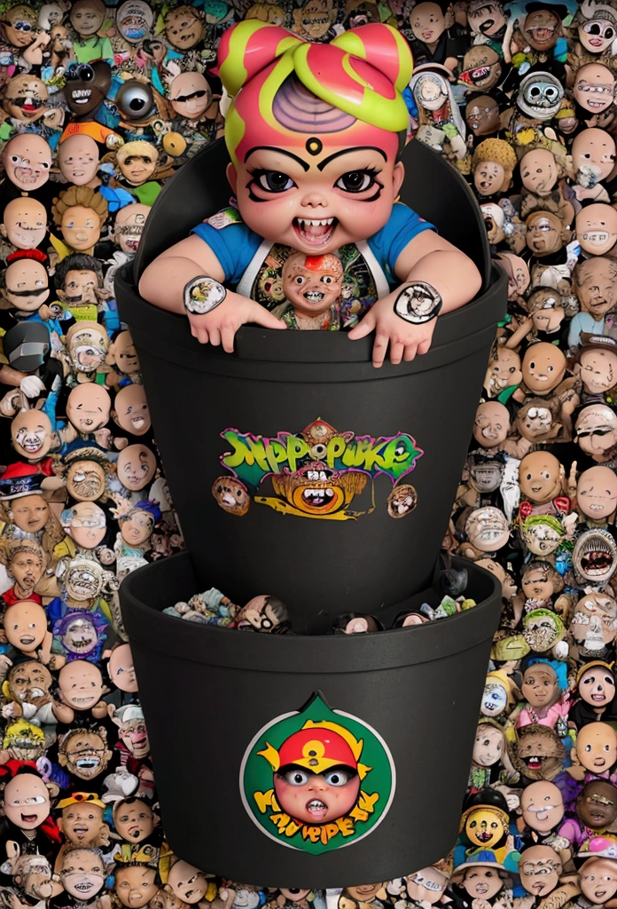??? popping pimples on his face, snakes crawling out of holes, ((garbage pail kids style)), in a school, 3d cartoon, high quality, detailed, full body