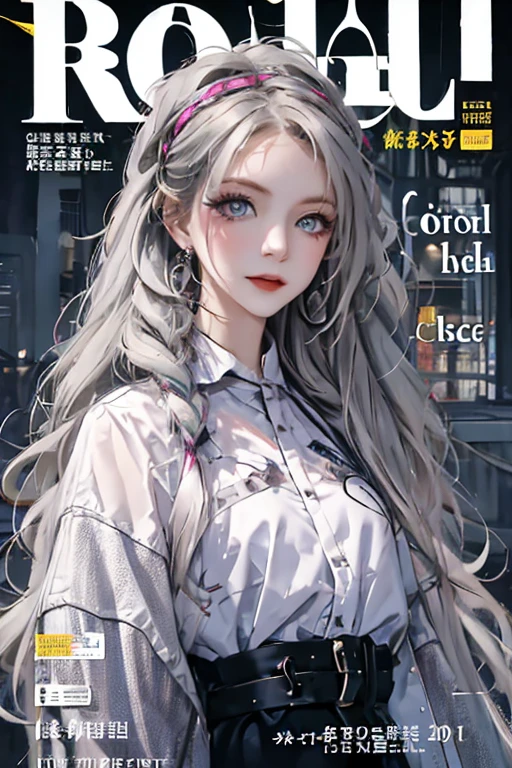 ConceptArt, masterpiece, The face is precise(((must))), best quality, Gothic outfit, A Russian girl in her early 20s with colorful ash gray hair, Gothic makeup,outdoor, magazine cover ,upper body,