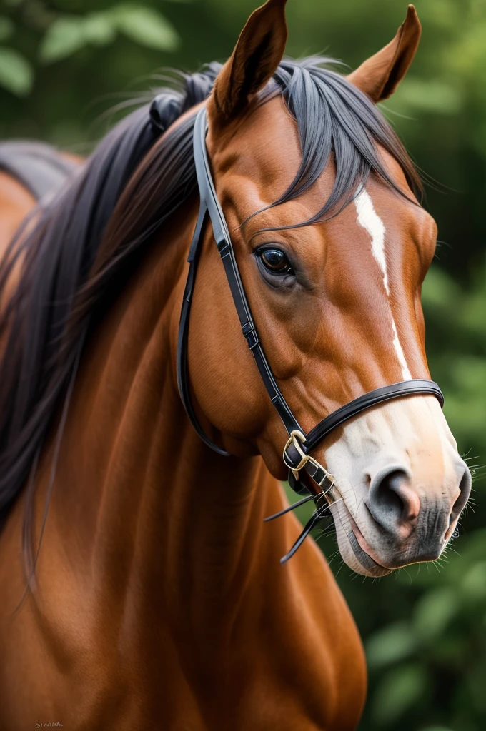 A realistic horse with a grasshopper face