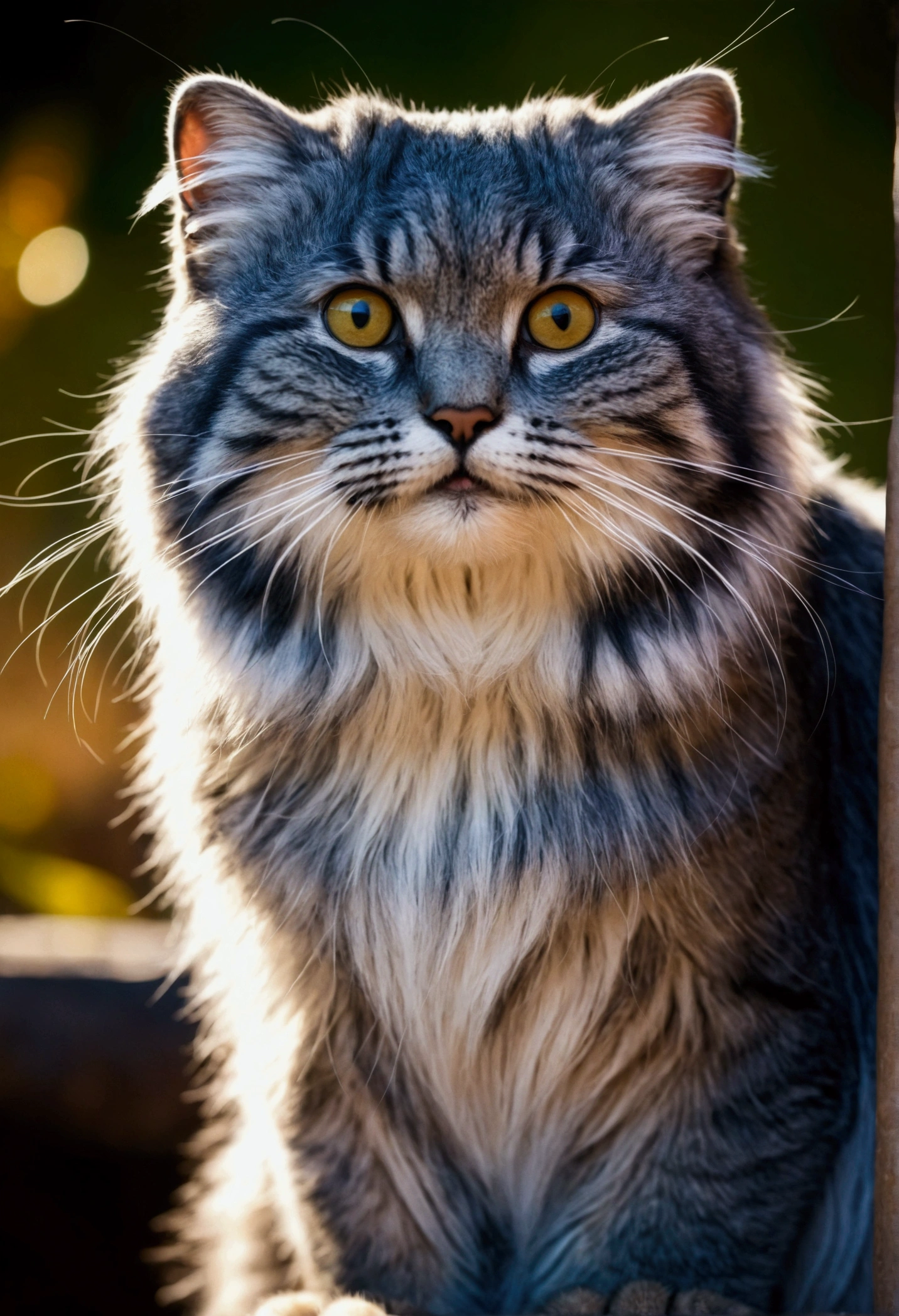 Manul cat　Ghibli style　Make the background look cold