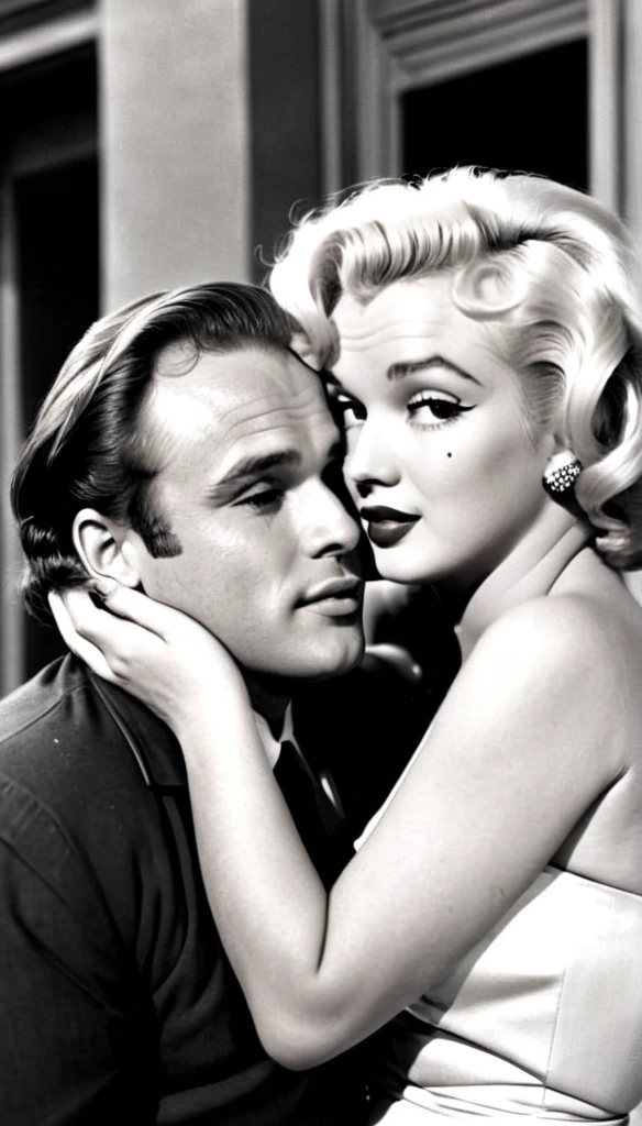 Actor Marlon Brando and Actress Marilyn Monroe as a couple 