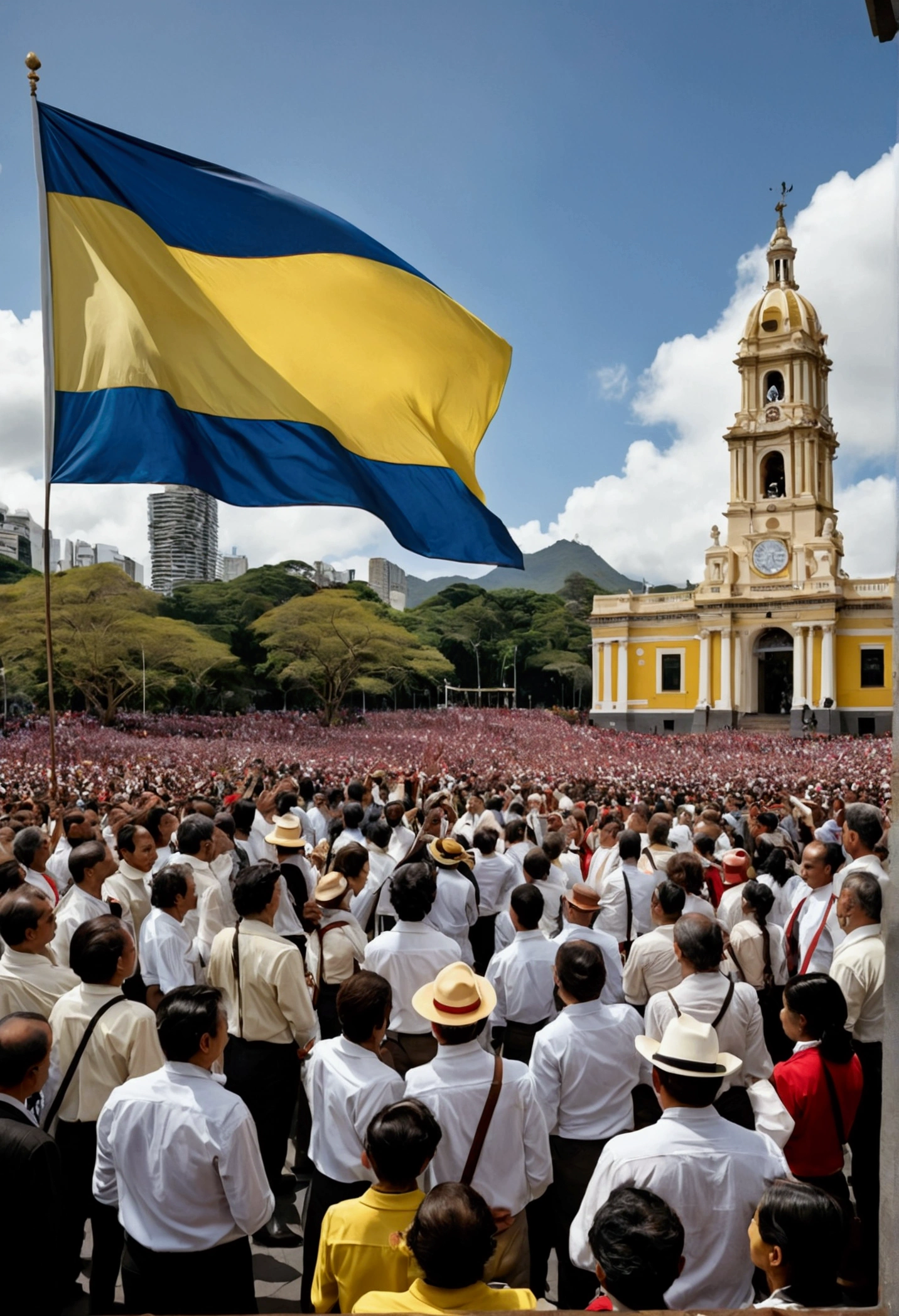 A commemorative image of the independence of Colombia 