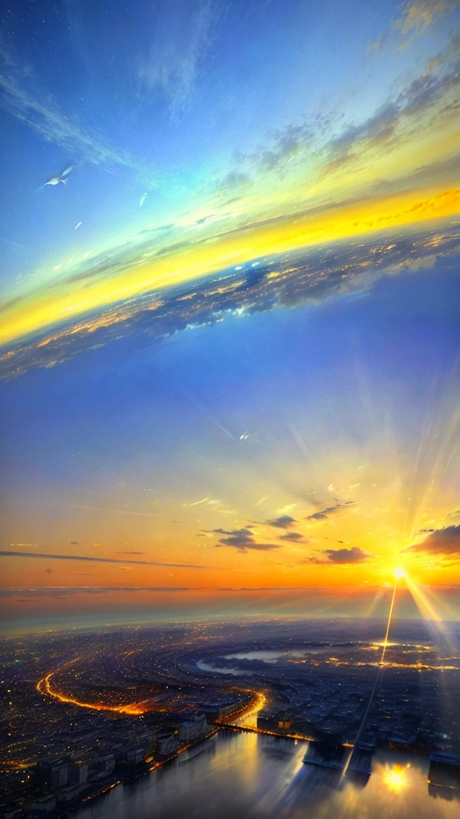 Highest quality, masterpiece, Realistic, (High resolutionの CGI アートワーク 8k), Create a landmark for the Celestial City, The theme is like air, A thin cloud hangs over the capital., Reflective ivory and light blue colors, High resolution, 3D-rendered masterpiece, Digital Art