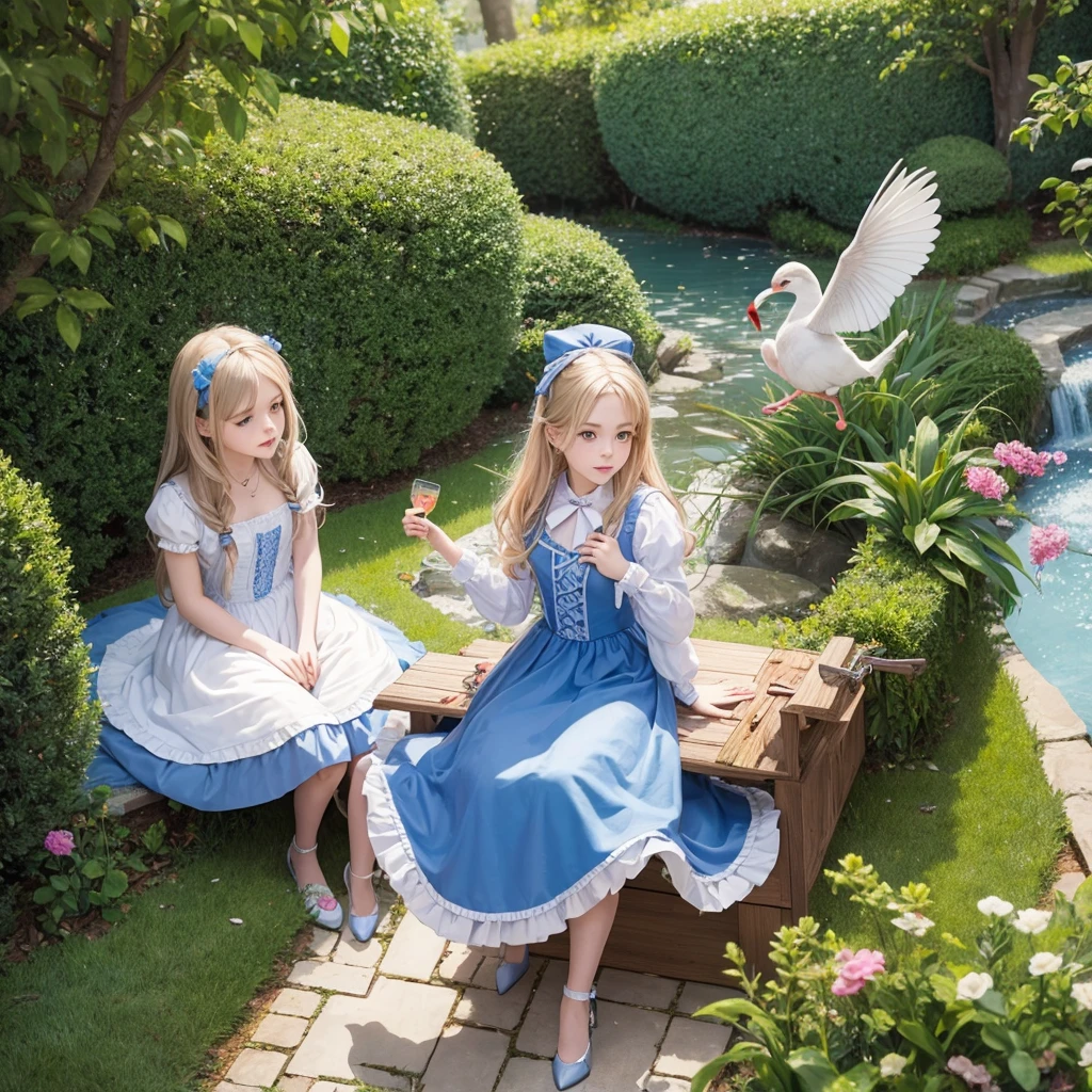 Alice in Wonderland, Magical creatures all around you, masterpiece, detailed