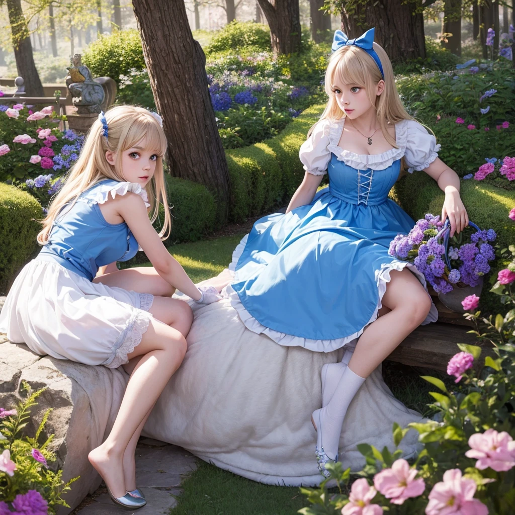 Alice in Wonderland, Magical creatures all around you, masterpiece, detailed