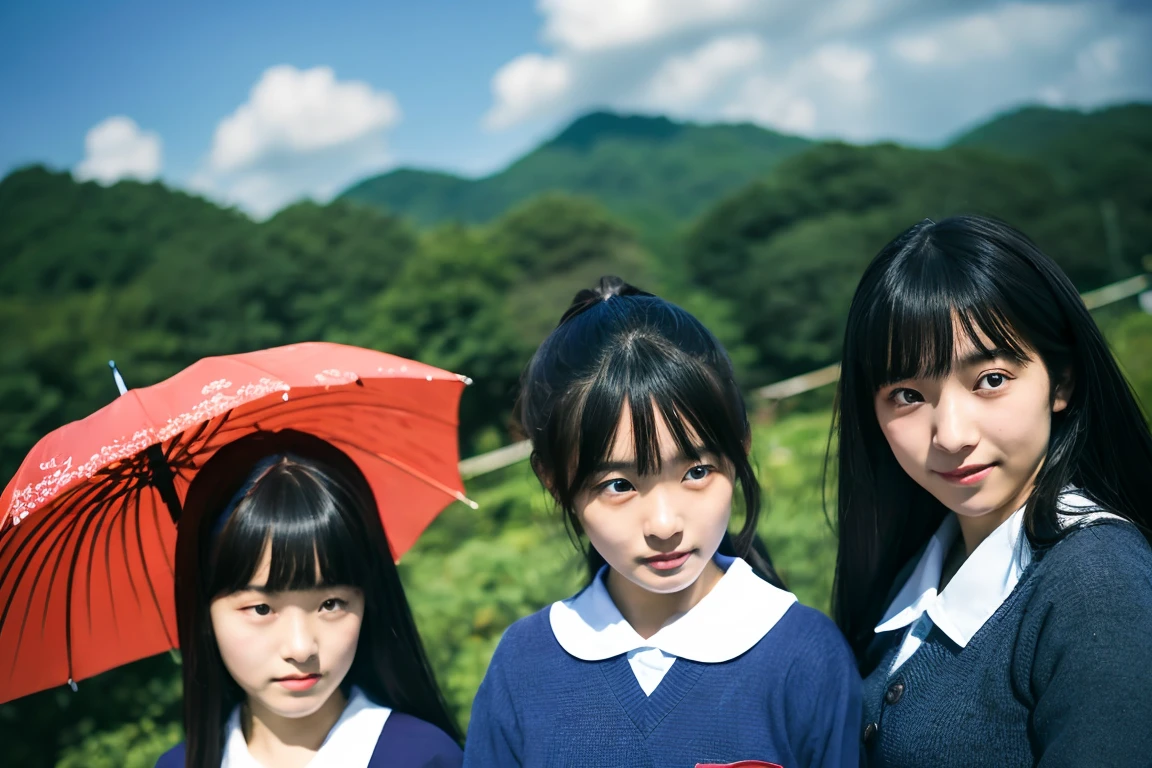 Very detailed super high quality super high quality Surreal photograph 3 Japanese girls (Each girl's hairstyle is randomly different、A different face:1.3) Smile Fair skin 16 years old ((Half-open lips:1.3)) Beautiful and soft skin ((Beautifully styled straight short hair)) Beautiful and perfect body very cute A beautiful and clear-skinned young man々New Skins 16 years old (High school girl wearing a sleeveless shirt) whole body Everyday City Busy city ((night)) Audience'perspective Front view (:1.3) (Cleavage) (Amazingly cute girl:1.3) (whole bodyポートレート)