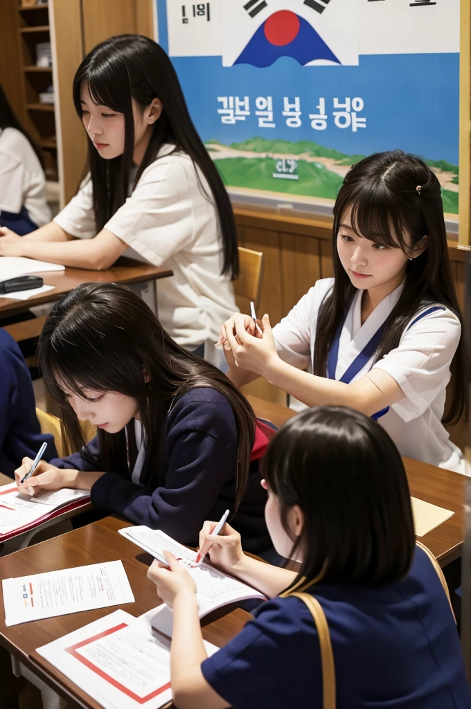 Japan was defeated by Korean female students.