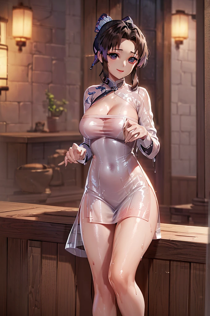 (((Tabletop))),(((Highest quality))),(((High resolution))),(((8Kafter that))),((Glowing Skin, Wet)),((China dress)), Very beautiful woman, 24-years-old, Tight clothing, ((Cleavage:1.2)), Unparalleled beauty,Extraordinary sexy beauty,(Beautiful body like a model),Sexy pose,Very sexy outfit,Captivating look,