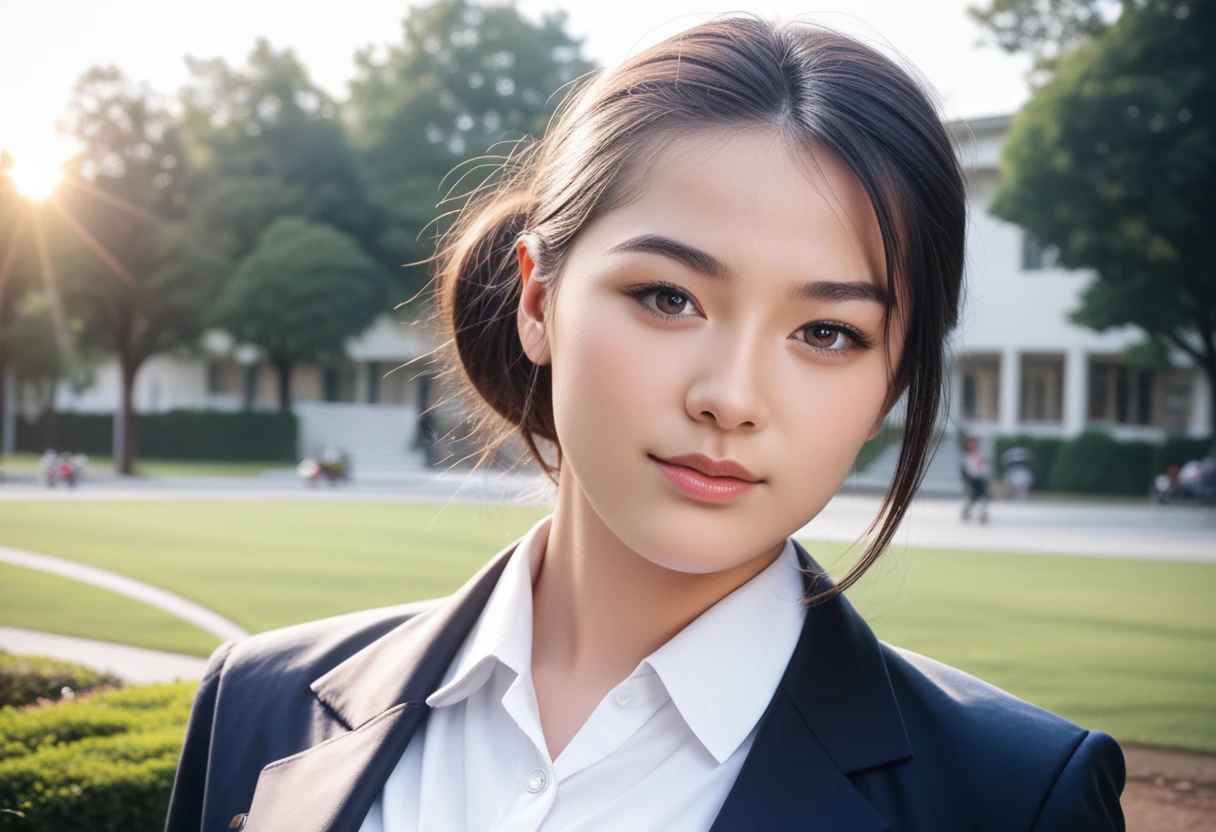 8k, raw photo, best quality, masterpiece, realistic, photo realistic, clear, professional lighting, beautiful face, best quality,ultra high res, realistic japanese beautiful, Super detailed, 1girl, clothed, outdoor, rapid punches