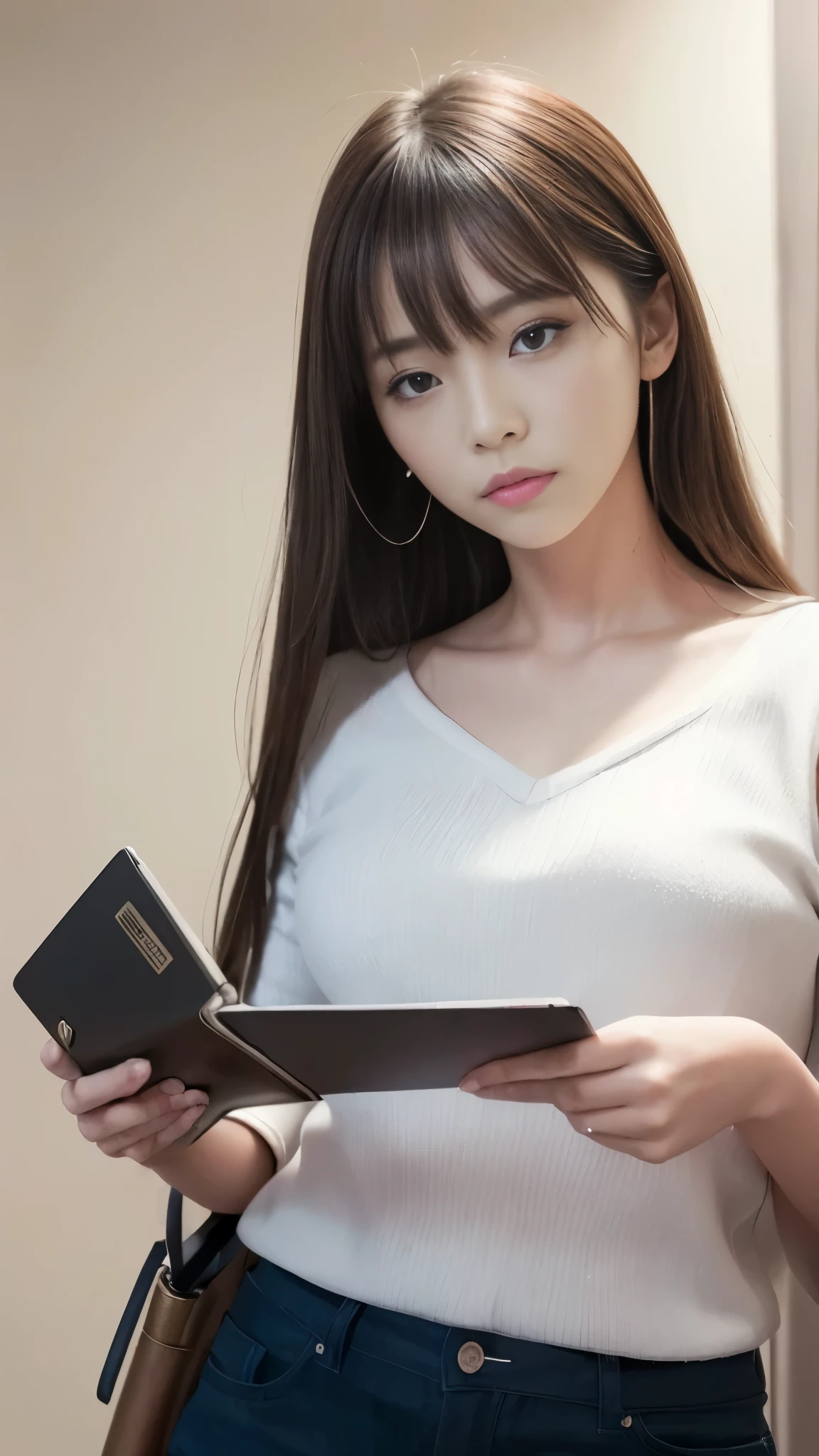 masterpiece, wonderful, high quality、high resolution、High resolution、超A high resolution、realism、Real Stick、Photo serial、Raw photo、, ((woman)), Indifference, Seriousness, bangs, (assassin), White clothes、Degrees of Freedom:1.8、Accurate anatomy、Realistic textured face and skin、Accurate anatomy、