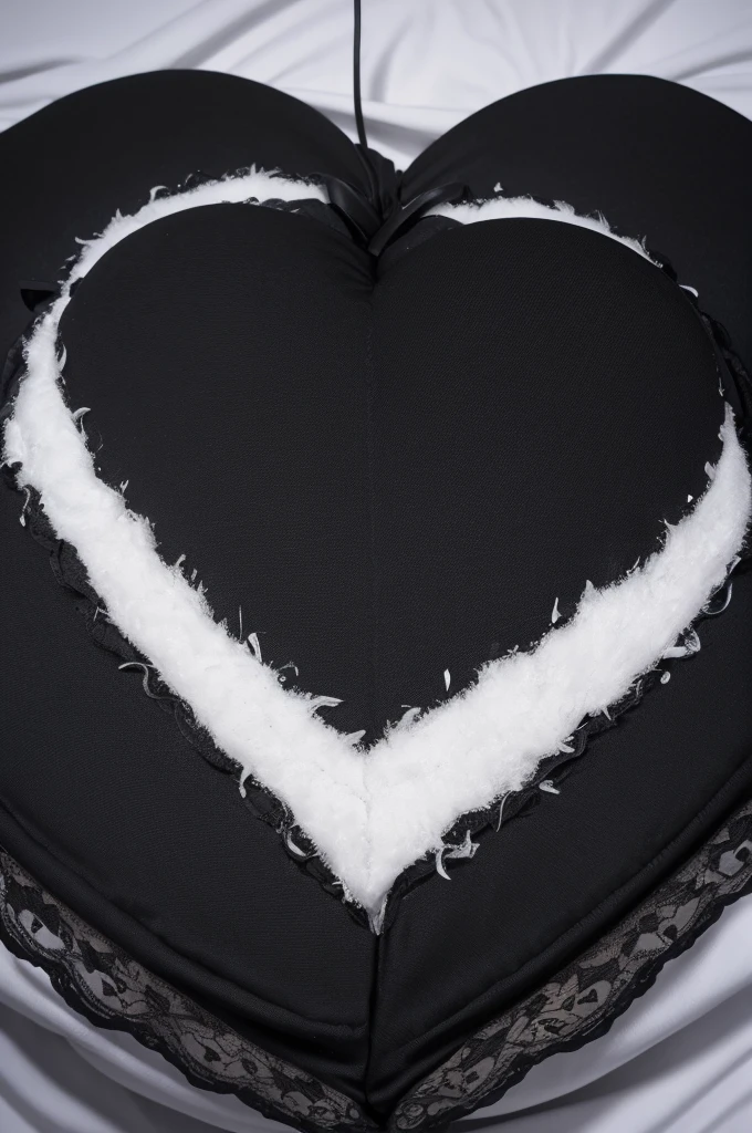 Black heart melting on top of a burning bed 
