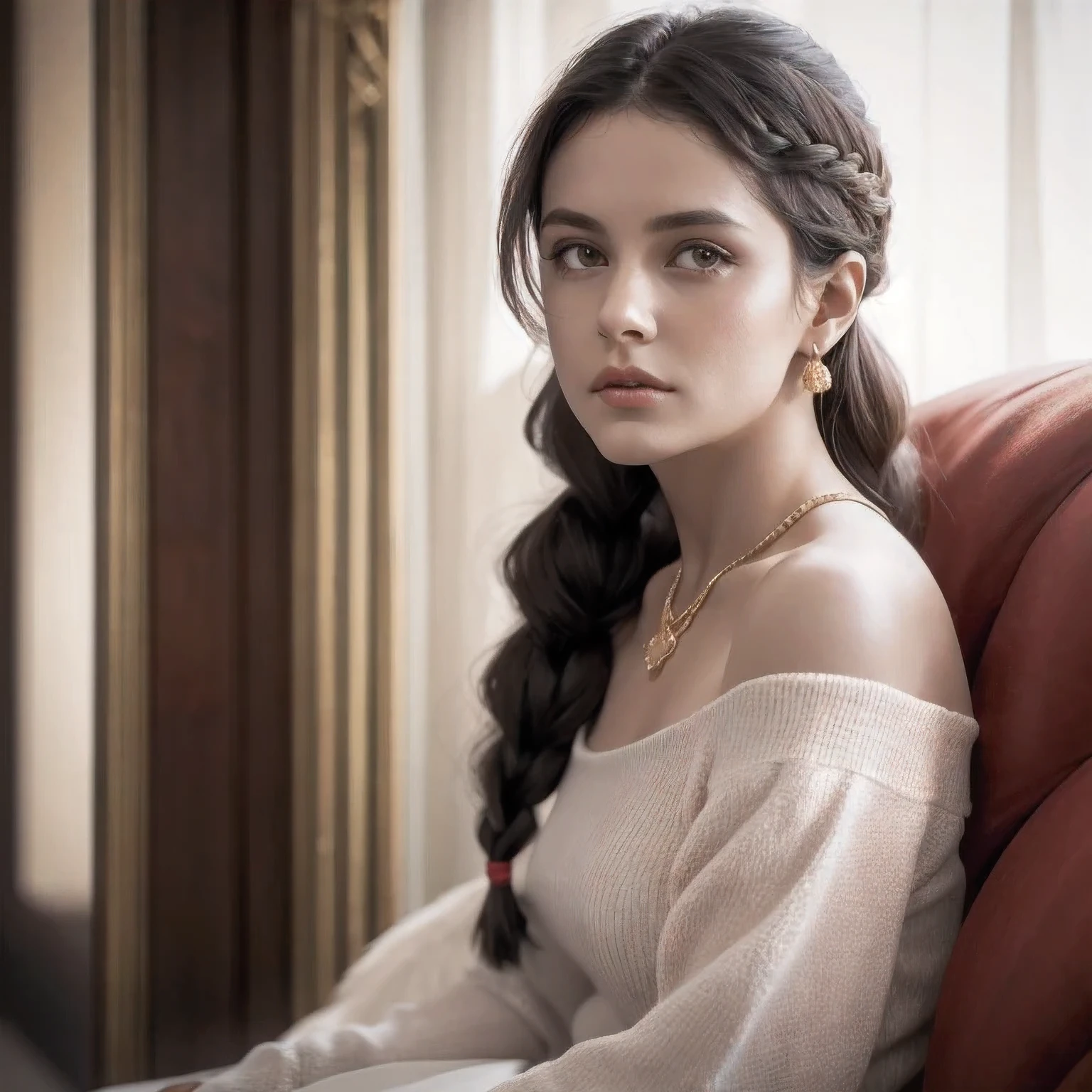 arafed photo of a woman with a braid in her hair, in her early 20s, maria fortuny, marianne collins, nadezhda tikhomirova, photo of young woman, leonora karrington, maria panfilova, anna kovalevskaya, anastasia ovchinnikova, lola dupre, e. h. beatrice blue