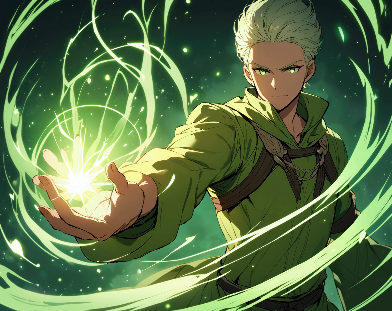 An archer in green clothes