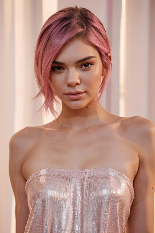 Kendall Jenner with pink hair