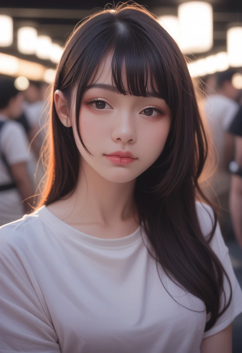 (8K, RAW photos, Reality:1.25) ,( Lip Gloss, eyelash, Glossy surface, Smooth skin, best quality, Ultra-high resolution, Depth of Field, Chromatic Aberration, Caustics, Broad lighting, Natural shade,Korean Idol) Looking at the audience with calm and goddess-like happiness,
