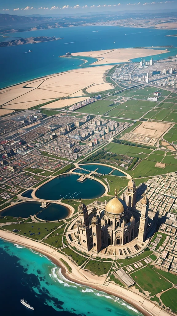 Ancient city of middle east. Foto taken from above the sky