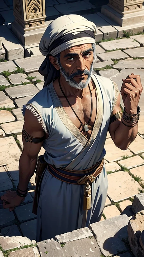 Ancient arabic man. Foto taken from above the sky